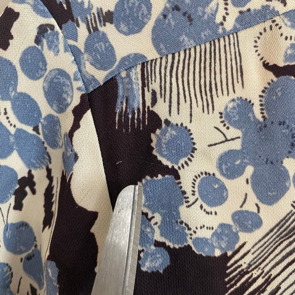 Reiss Mika Button Down Blouse Long Sleeve Womens Size 2 XS Floral Blue Career - Picture 8 of 11